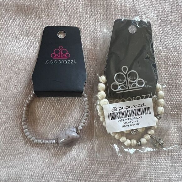 Lot of 2 PAPARAZZI Beaded Stretch Bracelets‎ Multicolor - Picture 2 of 9